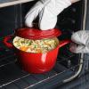 imageCrockPot 3 Qt European Enameled Cast Iron Sauce Pan WLid  Gradient Red