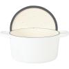 imageCrockPot Artisan Oval Enameled Cast Iron Dutch Oven 7Quart Scarlet RedMatte Linen White w Gold Knob