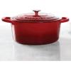imageCrockPot Artisan Oval Enameled Cast Iron Dutch Oven 7Quart Scarlet RedScarlet Red