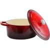 imageCrockPot Artisan Oval Enameled Cast Iron Dutch Oven 7Quart Scarlet RedScarlet Red