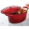 imageCrockPot Artisan Oval Enameled Cast Iron Dutch Oven 7Quart Scarlet RedScarlet Red