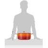 imageCrockPot Artisan Oval Enameled Cast Iron Dutch Oven 7Quart Scarlet RedSunset Orange