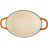 imageCrockPot Artisan Oval Enameled Cast Iron Dutch Oven 7Quart Scarlet RedSunset Orange