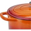 imageCrockPot Artisan Oval Enameled Cast Iron Dutch Oven 7Quart Scarlet RedSunset Orange