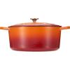 imageCrockPot Artisan Oval Enameled Cast Iron Dutch Oven 7Quart Scarlet RedSunset Orange
