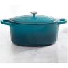 imageCrockPot Artisan Oval Enameled Cast Iron Dutch Oven 7Quart Scarlet RedTeal Ombre