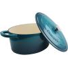 imageCrockPot Artisan Oval Enameled Cast Iron Dutch Oven 7Quart Scarlet RedTeal Ombre