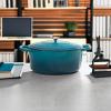 imageCrockPot Artisan Oval Enameled Cast Iron Dutch Oven 7Quart Scarlet RedTeal Ombre