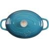 imageCrockPot Artisan Oval Enameled Cast Iron Dutch Oven 7Quart Scarlet RedTeal Ombre
