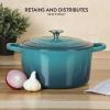 imageCrockPot Artisan Oval Enameled Cast Iron Dutch Oven 7Quart Scarlet RedTeal Ombre Round