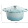 imageCrockPot Artisan Round Enameled Cast Iron Dutch Oven 7Quart Pistachio GreenAqua Blue