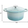 imageCrockPot Artisan Round Enameled Cast Iron Dutch Oven 7Quart Pistachio GreenAqua Blue
