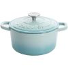 imageCrockPot Artisan Round Enameled Cast Iron Dutch Oven 7Quart Pistachio GreenAqua Blue