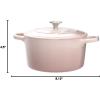 imageCrockPot Artisan Round Enameled Cast Iron Dutch Oven 7Quart Pistachio GreenBlush Pink