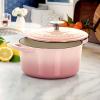 imageCrockPot Artisan Round Enameled Cast Iron Dutch Oven 7Quart Pistachio GreenBlush Pink