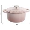 imageCrockPot Artisan Round Enameled Cast Iron Dutch Oven 7Quart Pistachio GreenBlush Pink