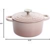 imageCrockPot Artisan Round Enameled Cast Iron Dutch Oven 7Quart Pistachio GreenBlush Pink