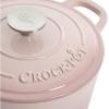 imageCrockPot Artisan Round Enameled Cast Iron Dutch Oven 7Quart Pistachio GreenBlush Pink