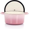 imageCrockPot Artisan Round Enameled Cast Iron Dutch Oven 7Quart Pistachio GreenBlush Pink