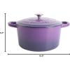 imageCrockPot Artisan Round Enameled Cast Iron Dutch Oven 7Quart Pistachio GreenLavender Purple