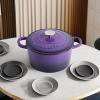 imageCrockPot Artisan Round Enameled Cast Iron Dutch Oven 7Quart Pistachio GreenLavender Purple