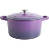 imageCrockPot Artisan Round Enameled Cast Iron Dutch Oven 7Quart Pistachio GreenLavender Purple
