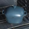 imageCrockPot Artisan Round Enameled Cast Iron Dutch Oven 7Quart Pistachio GreenMatte Blue Northvale