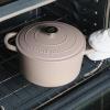 imageCrockPot Artisan Round Enameled Cast Iron Dutch Oven 7Quart Pistachio GreenMatte Dusty Pink