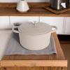 imageCrockPot Artisan Round Enameled Cast Iron Dutch Oven 7Quart Pistachio GreenMatte Dusty Pink
