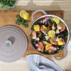 imageCrockPot Artisan Round Enameled Cast Iron Dutch Oven 7Quart Pistachio GreenMatte Dusty Pink
