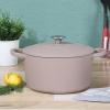 imageCrockPot Artisan Round Enameled Cast Iron Dutch Oven 7Quart Pistachio GreenMatte Dusty Pink