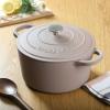 imageCrockPot Artisan Round Enameled Cast Iron Dutch Oven 7Quart Pistachio GreenMatte Dusty Pink