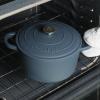 imageCrockPot Artisan Round Enameled Cast Iron Dutch Oven 7Quart Pistachio GreenMatte Navy Blue