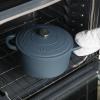 imageCrockPot Artisan Round Enameled Cast Iron Dutch Oven 7Quart Pistachio GreenMatte Navy Blue