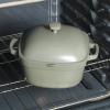 imageCrockPot Artisan Round Enameled Cast Iron Dutch Oven 7Quart Pistachio GreenMatte Sage Green Northvale