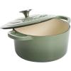 imageCrockPot Artisan Round Enameled Cast Iron Dutch Oven 7Quart Pistachio GreenPistachio Green