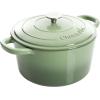 imageCrockPot Artisan Round Enameled Cast Iron Dutch Oven 7Quart Pistachio GreenPistachio Green