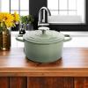 imageCrockPot Artisan Round Enameled Cast Iron Dutch Oven 7Quart Pistachio GreenPistachio Green