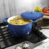 imageCrockPot Artisan Round Enameled Cast Iron Dutch Oven 7Quart Pistachio GreenSapphire Blue