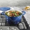 imageCrockPot Artisan Round Enameled Cast Iron Dutch Oven 7Quart Pistachio GreenSapphire Blue