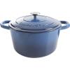 imageCrockPot Artisan Round Enameled Cast Iron Dutch Oven 7Quart Pistachio GreenSapphire Blue