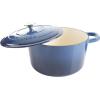 imageCrockPot Artisan Round Enameled Cast Iron Dutch Oven 7Quart Pistachio GreenSapphire Blue