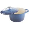 imageCrockPot Artisan Round Enameled Cast Iron Dutch Oven 7Quart Pistachio GreenSapphire Blue