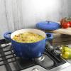 imageCrockPot Artisan Round Enameled Cast Iron Dutch Oven 7Quart Pistachio GreenSapphire Blue