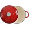 imageCrockPot Artisan Round Enameled Cast Iron Dutch Oven 7Quart Pistachio GreenScarlet Red