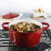 imageCrockPot Artisan Round Enameled Cast Iron Dutch Oven 7Quart Pistachio GreenScarlet Red