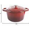 imageCrockPot Artisan Round Enameled Cast Iron Dutch Oven 7Quart Pistachio GreenScarlet Red