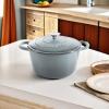 imageCrockPot Artisan Round Enameled Cast Iron Dutch Oven 7Quart Pistachio GreenSlate Gray