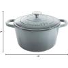 imageCrockPot Artisan Round Enameled Cast Iron Dutch Oven 7Quart Pistachio GreenSlate Gray