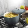 imageCrockPot Artisan Round Enameled Cast Iron Dutch Oven 7Quart Pistachio GreenSlate Gray